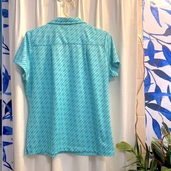 Women’s Tail Polyester & Spandex Link Design Golf Tennis Short Sleeve Top Large - Picture 5 of 7